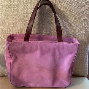 Saks Fifth Avenue pink suede handbag